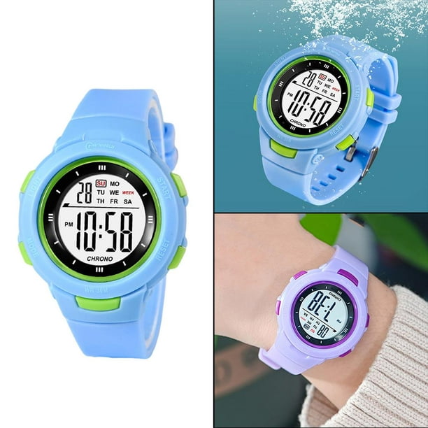 Reloj Para Niños Multifunción Digital Impermeable Deportivo Azul Claro