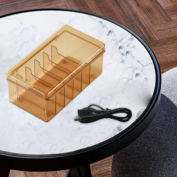 Caja organizadora de cables – Caja organizadora de cables grande de estilo  madera para ocultar cables y tiras de alimentación | Caja organizadora de