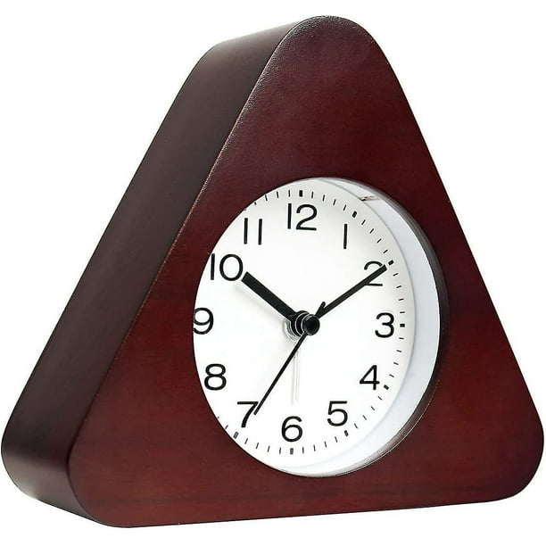 Reloj despertador madera 10x10 cm café