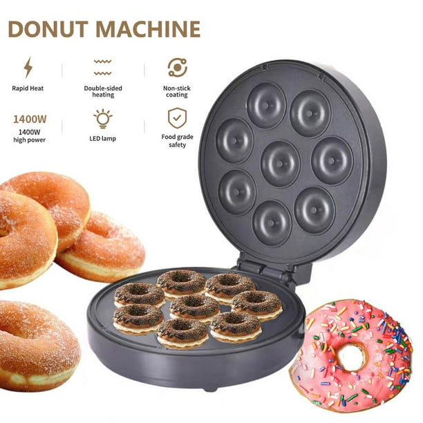 Máquina para hacer donas, mini fabricante de donuts, aspecto elegante,  revestimiento antiadherente para el hogar (enchufe de EE. UU. 110 V 10 A)