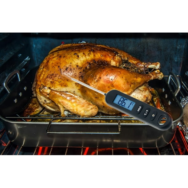 Termómetro de carne de lectura instantánea para cocinar en la cocina,  termómetro impermeable para alimentos con sonda de acero inoxidable y luz  de