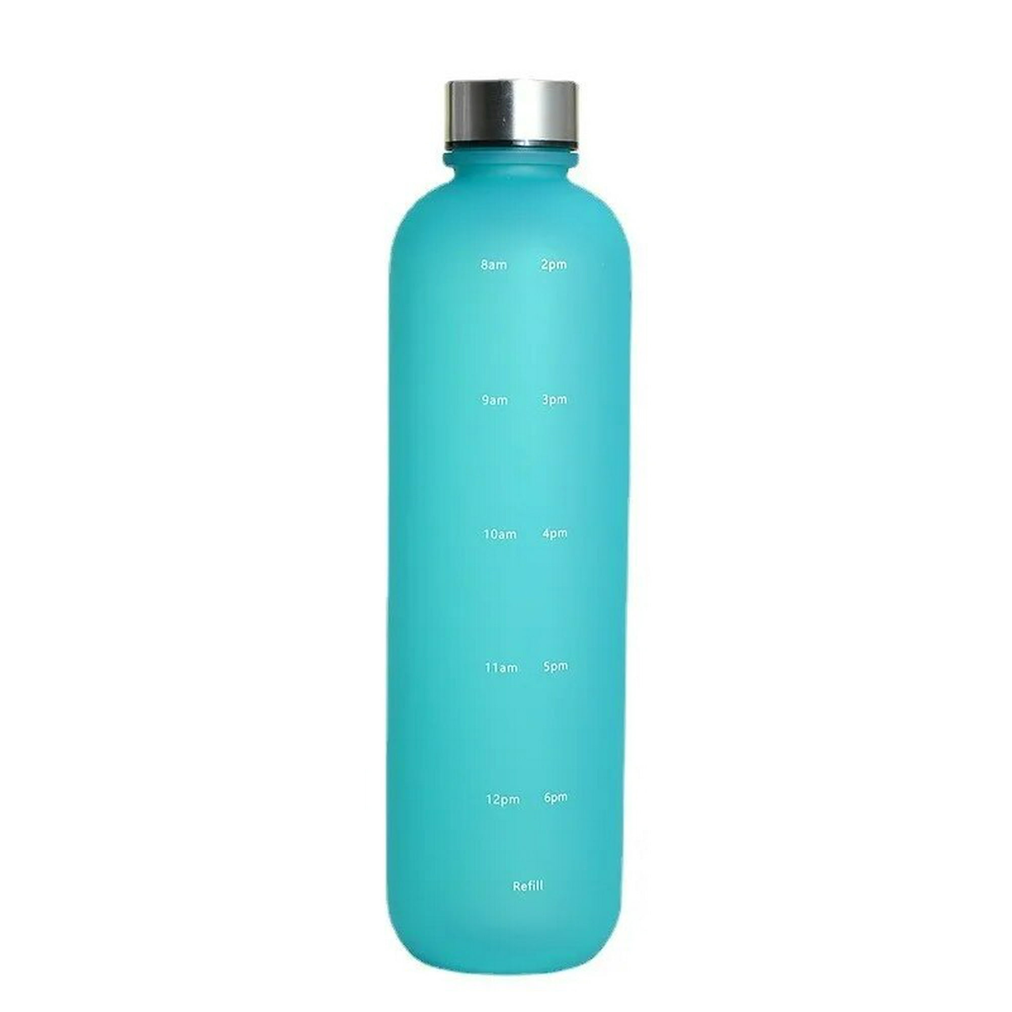 Botella de agua de 1l con marcador de tiempo, vasos de plástico esmerilado, reutilizables, motivacionales, para deportes de fitness al aire libre, a prueba de fugas, sin bpa