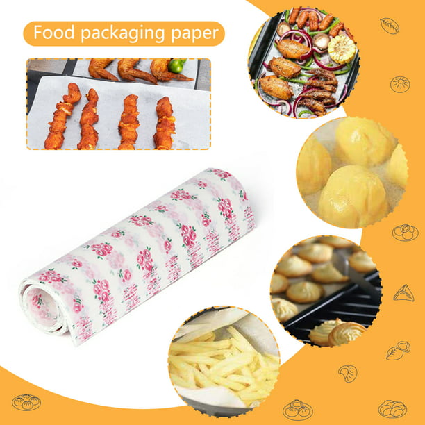 Papel De Hornear 50 unidades/caja de papel para envolver alimentos de papel  encerado de impresión antiadherente para barbacoa (C) Likrtyny