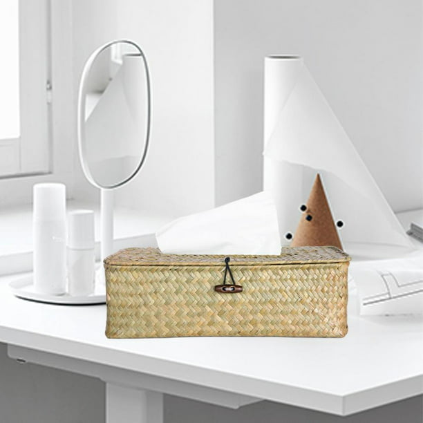 Caja de pañuelos – Caja decorativa de papel natural para pañuelos, soporte  de pañuelos faciales vintage para baño, cocina, dormitorio, sala de estar