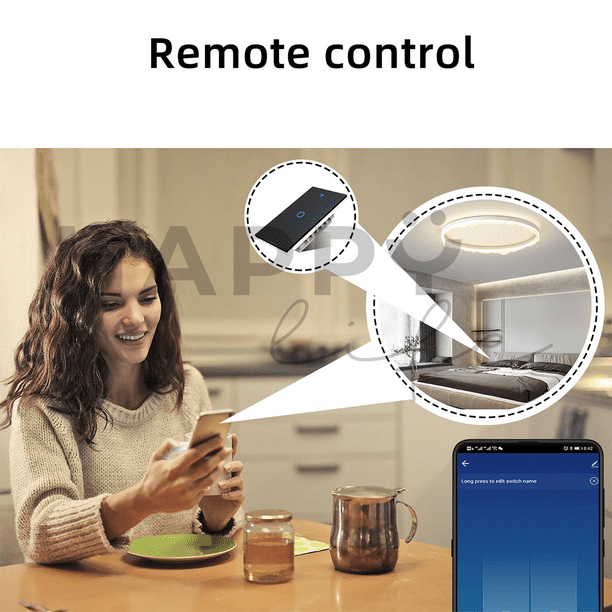 Switch Interruptor Wifi Sin Neutro 2 Táctil Google Home Echo