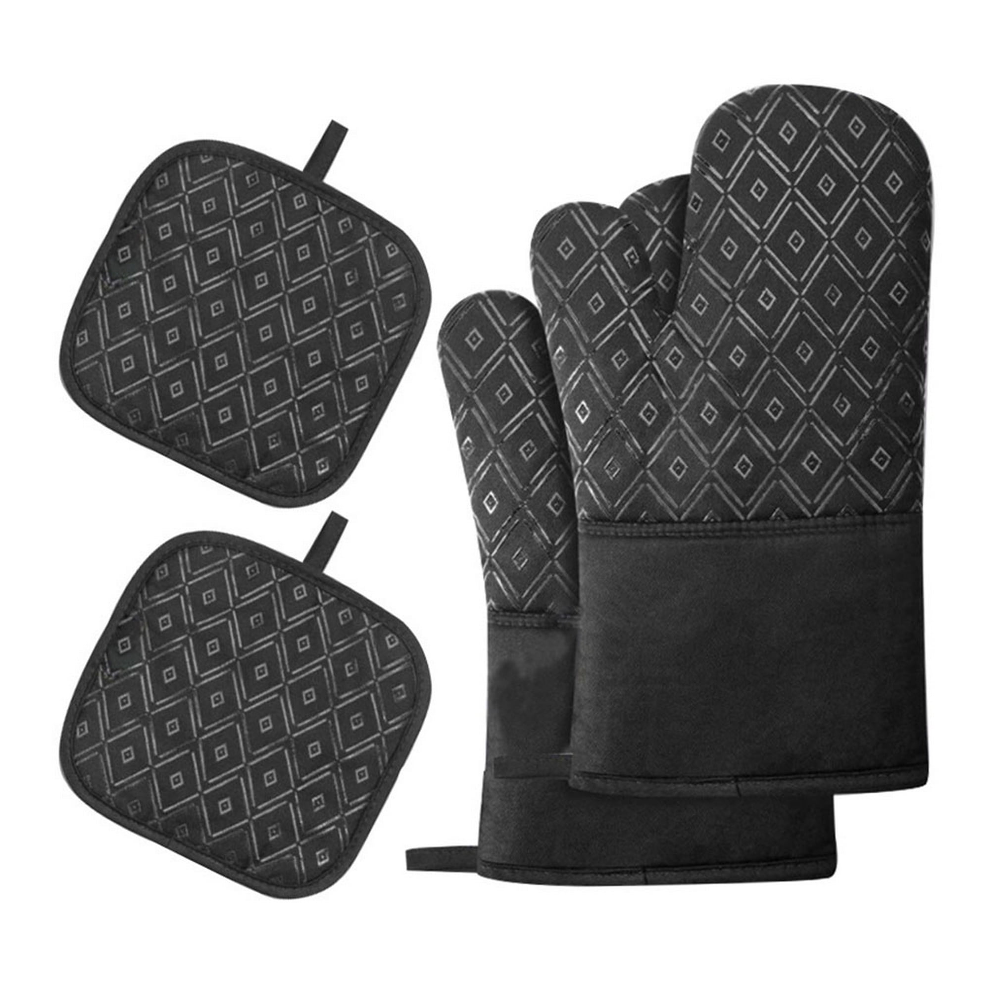 Toystoory 4 unids/set de guantes antiadherentes de silicona para horno,  manoplas para hornear, resistentes al calor, hornos microondas, manoplas  Cocina y Comedor rejilla roja Toystoory HA072545-04