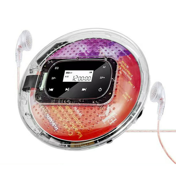 Reproductor de CD Portatil HiFi con Altavoz y Doble Conector para