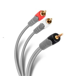 SatelliteSale - Cable auxiliar de audio/video de 3,5 mm a 3 RCA estéreo  digital compuesto cable auxiliar universal de PVC cable negro de 6 pies :  : Electrónicos