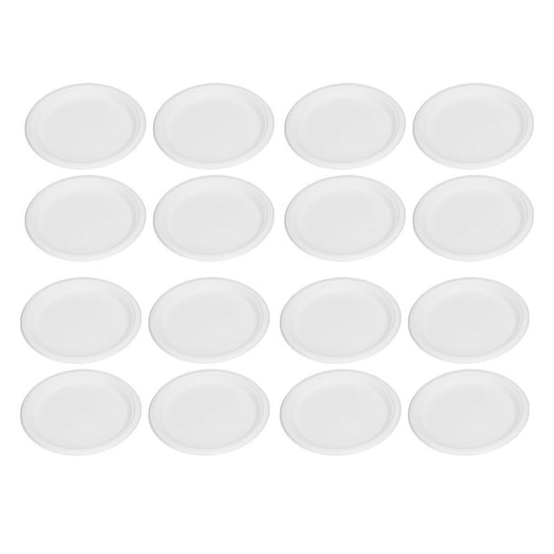 Friwer Collection - Platos desechables de papel blanco sin recubrimiento  (100, 6 pulgadas)