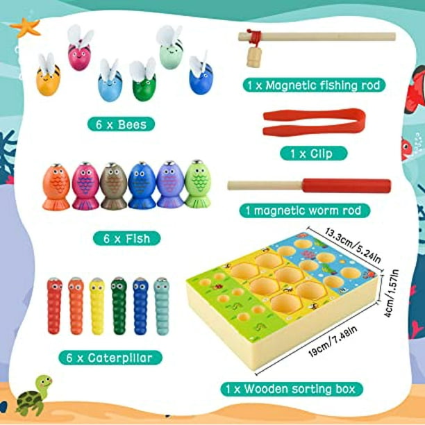 Juegos Montessori, juguete de madera, juego de pesca magnético, juegos para  niños de 3 años en adelante, juguetes educativos para niños, regalo para  niños y niñas TUNC Sencillez