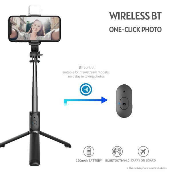 Trípode selfie stick con control remoto, mini trípode para teléfono, 3 en 1  inalámbrico Bluetooth Selfie Stick para dispositivos iOS y Android, palo