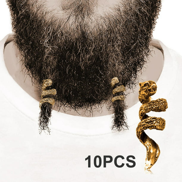 de anillos vikingos Uds., abalorios DIY, lazos para barba, accesorios para  el cabello, pinzas para barba para hombres y mujeres Oro Salvador Bobinas  de joyería de barba