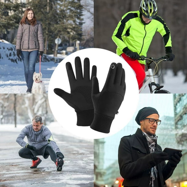 Guantes de invierno para hombres y mujeres, guantes de ciclismo para  pantalla táctil, resistentes al viento, guantes de ciclismo para conducir,  esquí