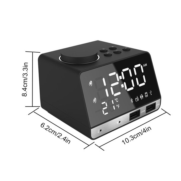 Radio Reloj Despertador Digital Reproductor Usb + Bluetooth!