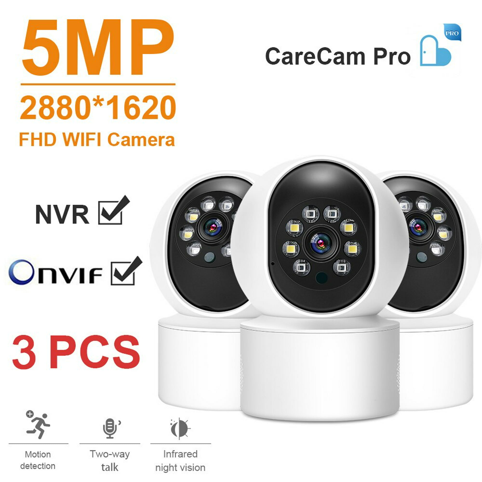 Sistema de cámara de seguridad inalámbrica de 5MP con visión nocturna a  color, kits NVR de vigilancia doméstica WiFi de 8 canales, 4 cámaras CCTV  WiFi