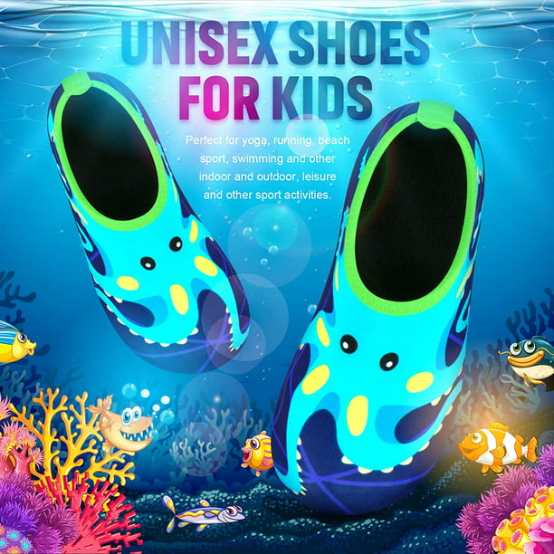 Zapatos de agua para bebés niños y niñas, calcetines acuáticos  con estampado de dibujos animados, calcetines antideslizantes para la  playa, la piscina (2-amarillo, 6-9 meses) : Todo lo demás