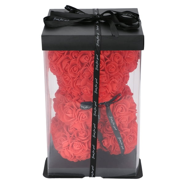 Caja de regalo de osos y rosas, Día de San Valentín, Regalos de cumpleaños,  Regalos de aniversario de bodas - Caja de regalo roja de San Valentín - Lo