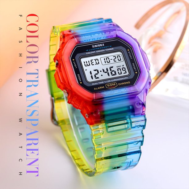 Reloj Mujer Digital Para Mujer Kuymtek Retroiluminado, Resiste