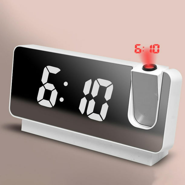 Reloj despertador de proyección Digital LED con rotación de 180 °, reloj  electrónico silencioso, proyector de