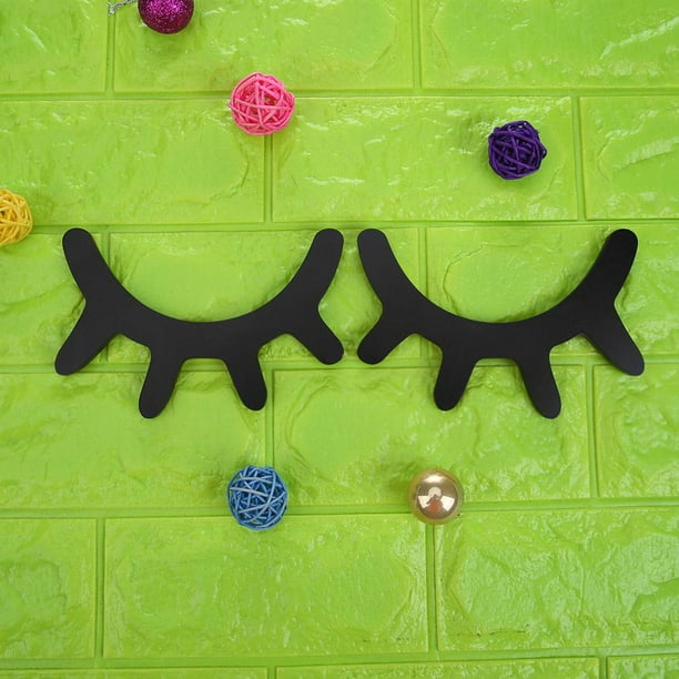  Decoración de pared de ojos dormilones, decoración de pared de  pestañas, calcomanías de pared de pestañas de madera, accesorios para  decoración de Navidad, guardería, habitación de bebé, dormitorio de niños  (negro) 