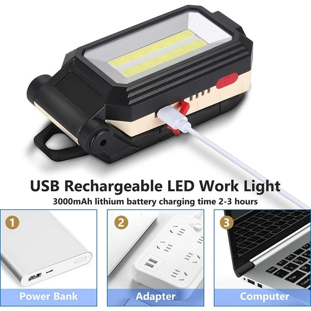 Linterna LED recargable, lámpara de camping, foco portátil LED recargable,  súper potente, luz de cam JFHHH pequeña