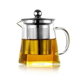 Warm Crystal, Jarra de agua de vidrio con tapa y asa, jarra de té de  vidrio, jarra, tetera y jarra para café, jugo, agua helada y té de flores