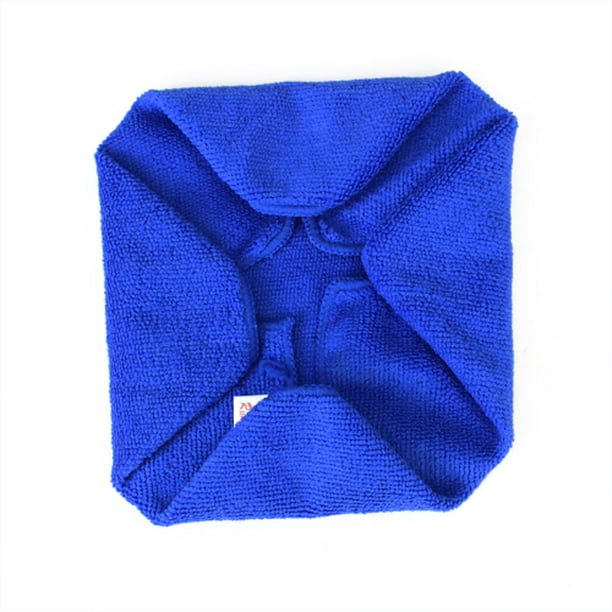 uxcell 2 unids 15.7 x 15.7 in 400GSM microfibra coche toalla limpia secado  paño café color azul