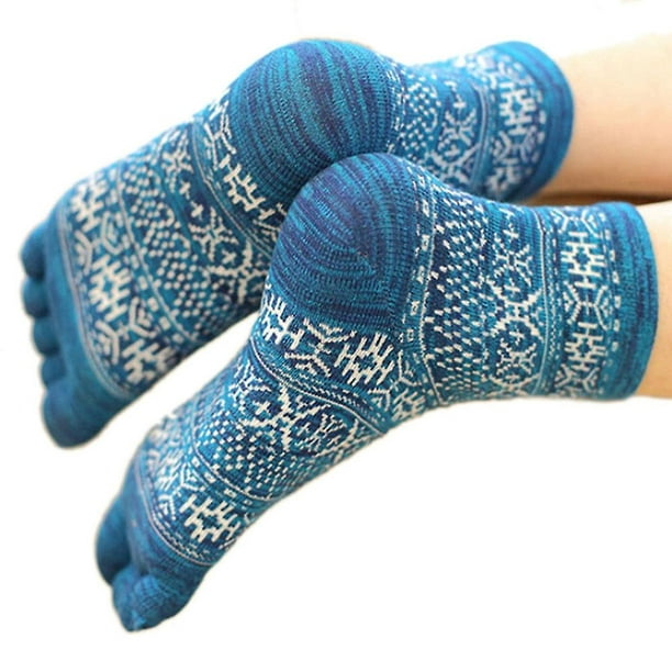 1 par de calcetines de cinco dedos para hombre, 4 colores, estilo casual  vintage, calcetines de algodón para hombre, calcetines térmicos/gruesos  cálidos y calcetería