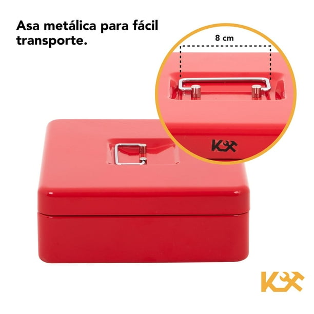 Caja Fuerte De Dinero Kingsman Metálica Con Llaves Color Rojo