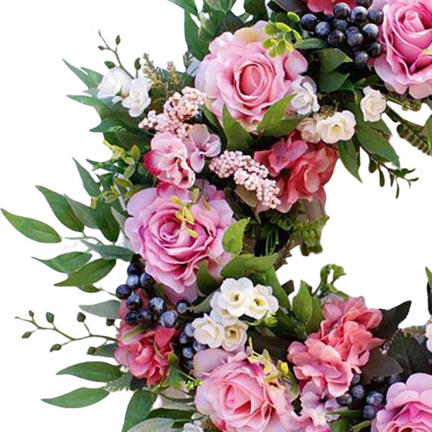 Guirnalda de flores artificiales, 25.6 pulgadas, guirnalda de arco de  hortensias de seda para puerta delantera, festones florales, dintel,  decoración