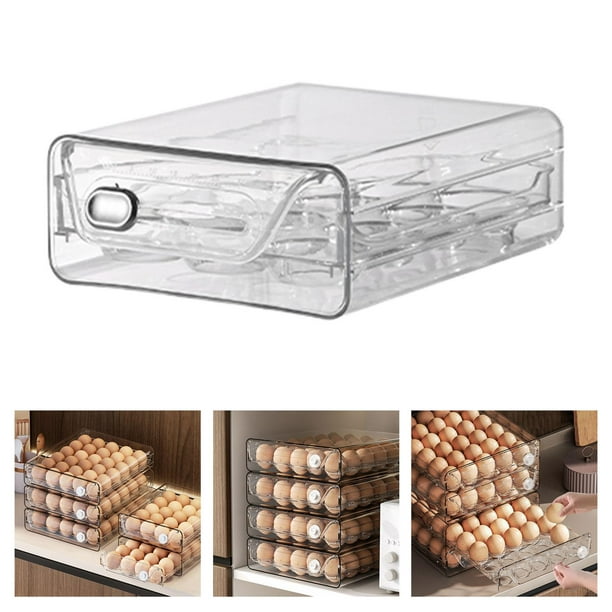 RANJIMA Cajón de Organización para Nevera, Huevera para Refrigerador 21  Huevos, Bandeja para Huevos Transparente con Riel Deslizante Mango, Cajón  Porta Huevos para Cocina, Frigorífico, Panadería : : Grandes  electrodomésticos