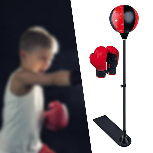 Saco de boxeo para niños que incluye 2 guantes de boxeo, juguetes de boxeo  para niños, juegos de bolsas de boxeo con soporte ajustable en altura