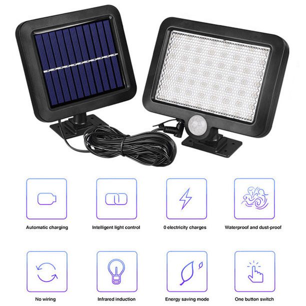 Inducción inteligente 56leds Luz solar interior y al aire libre Garaje de  jardín Lámpara LED, color