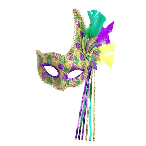 Máscara de plumas de Mardi Gras para mujer, máscara de carnaval para  adultos, Halloween, cosplay, máscara de ojos, fiesta