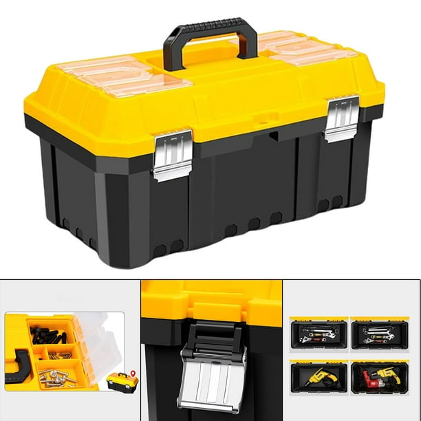 Caja pequeña de piezas de herramientas, caja de almacenamiento de  herramientas de plástico, organizador de hardware para el hogar con  separadores