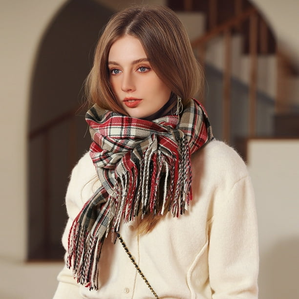 Bufanda de manta, bufanda de escoceses suaves para mujer, chal cálido cuadros escoceses para invierno JAMW Sencillez | Bodega Aurrera en línea