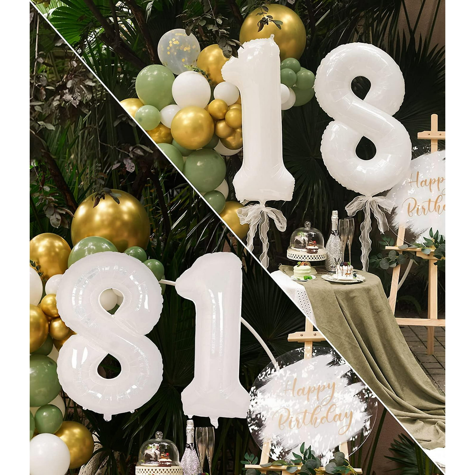 Globos gigantes blancos del número 3 de 40 pulgadas, globos de papel de  aluminio de helio número 3, decoración de fiesta de cumpleaños con números