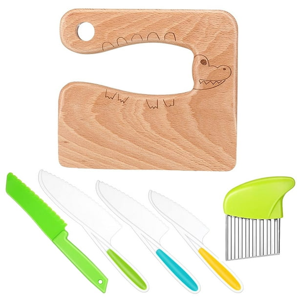 Juego De 2 Cuchillos Para Niños Para Cocinar, Cuchillo De Madera Seguro  Para Niños, Juguete Montessori, Cuchillo De Madera Para Niños Pequeños  Muyoka Hogar