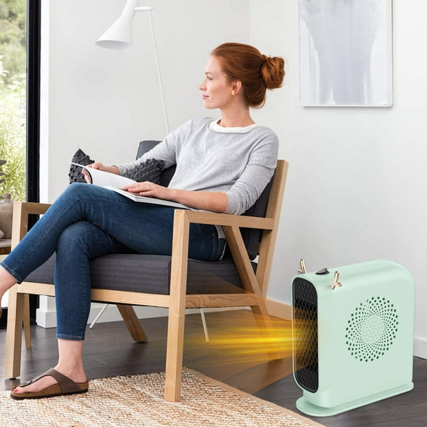 Calentador eléctrico pequeño de 500 W Ventilador calefactor para oficina en  casa
