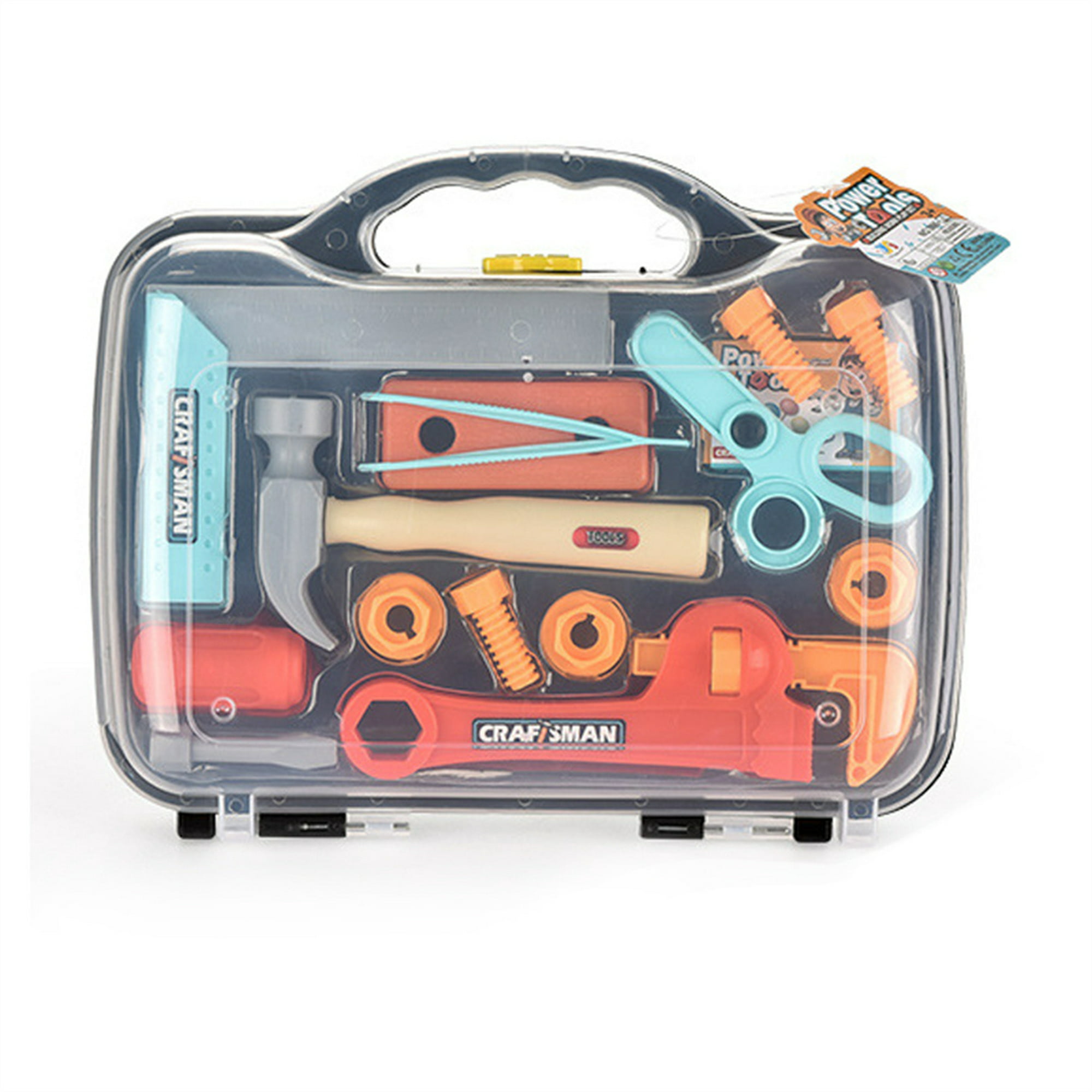 Hey! Play! - Juego de caja de herramientas de juguete de 40 piezas, juego  de manitas de construcción para niños y niñas, incluye martillo