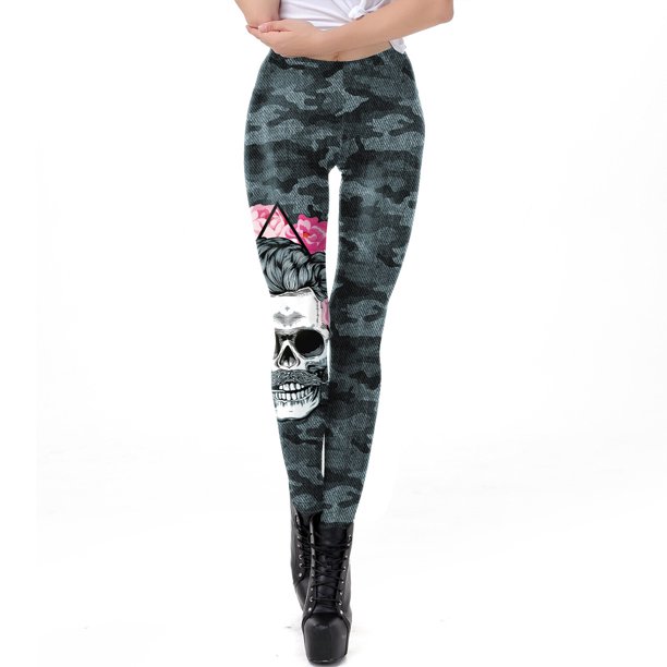 Leggings estampados para mujer, Leggings de Halloween, disfraz de  Halloween, pantalones elásticos divertidos para correr, mallas, pantalones  de entrenamiento