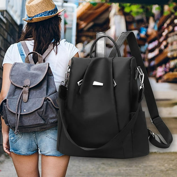 Mochila Oxford para mujer, mochila grande con cremallera, mochila de viaje  grande a la moda (negro) Likrtyny