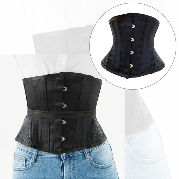 Mujer Steampunk Corsé de Underbust Cintura Waist Gótico Fajas Reductoras  Entrenador de Abdomen Cuerp Macarena Transporte de cintura para adelgazar