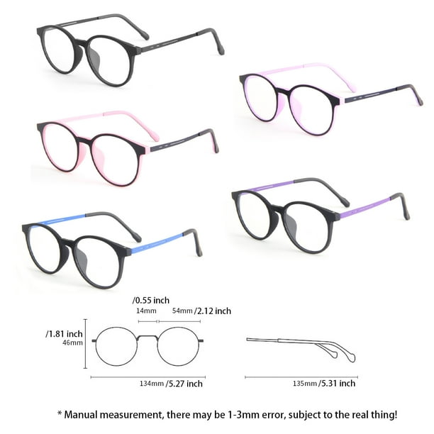 Qarigey Montura de gafas de lectura para mujer a la moda, montura de gafas,  montura óptica, montura redonda, gafas para miopía antiluz, color Type2 NO2