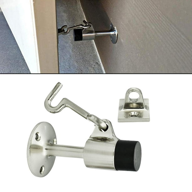 Zerone Tope de puerta para montaje en pared, tope de puerta de acero  inoxidable resistente, parachoques de goma T (aleación de puerta superior