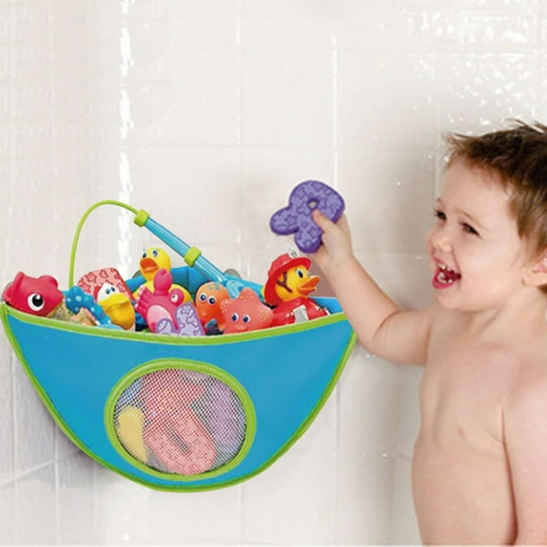 Organizador de juguetes de baño, ventosas y pegatinas que se pueden colgar,  red de almacenamiento para estante de juguetes de bañera, bolsa de carrito  de ducha de esquina para niños Zhivalor Accesorios
