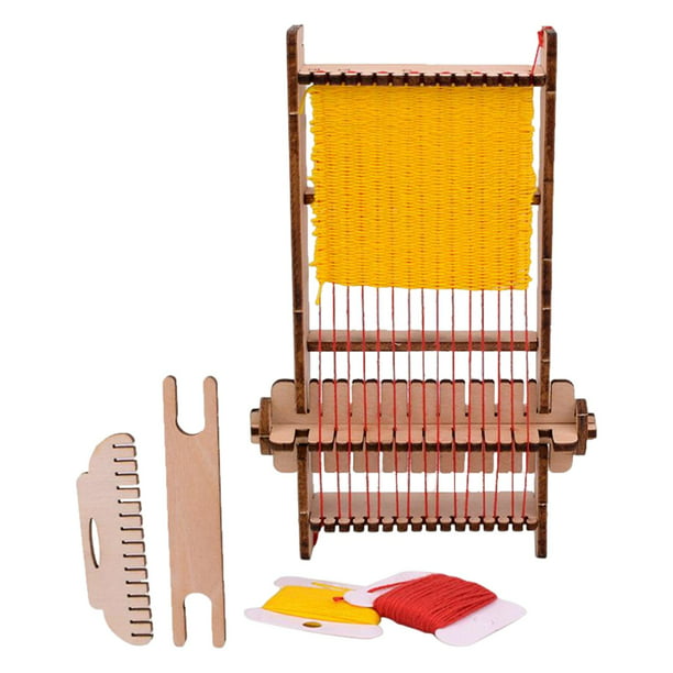Telar de madera para tejer artesanías, máquina de tejer a mano, juguetes  intelectuales para niños, kit de telar de tejido para niños con marco  grande