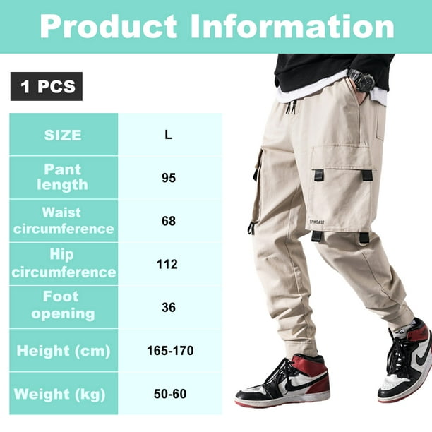Pantalones cargo estilo jogger callejero con estampado de letras y bolsillo  con solapa y cintura elástica con cordón informal para hombre
