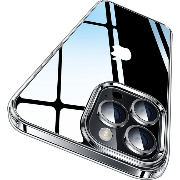 Funda protectora transparente delgada de vidrio Len para iPhone 15