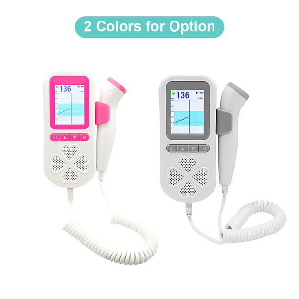 Monitor Para Bebé Con Detector De Frecuencia Cardíaca Fetal Portátil  Malubero Color Rosa Con Blanco